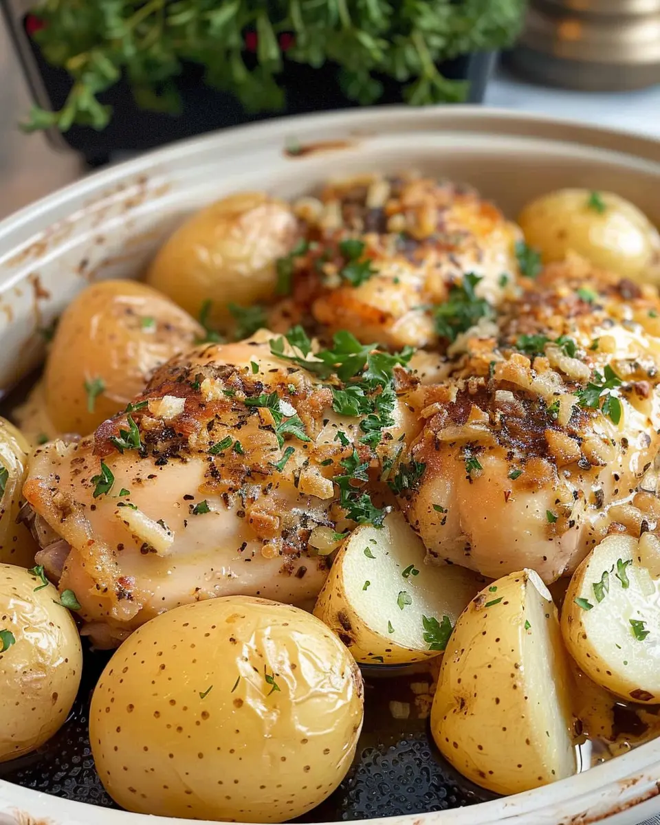 Garlic Parmesan Chicken and Potatoes: A Juicy Comfort Meal