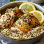 Slow Cooker Lemon Herb Chicken and Rice