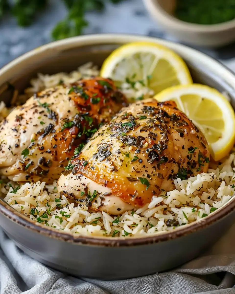 Slow Cooker Lemon Herb Chicken and Rice: Easy Comfort Food Delight