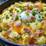 Cheesy Potato Egg Scramble
