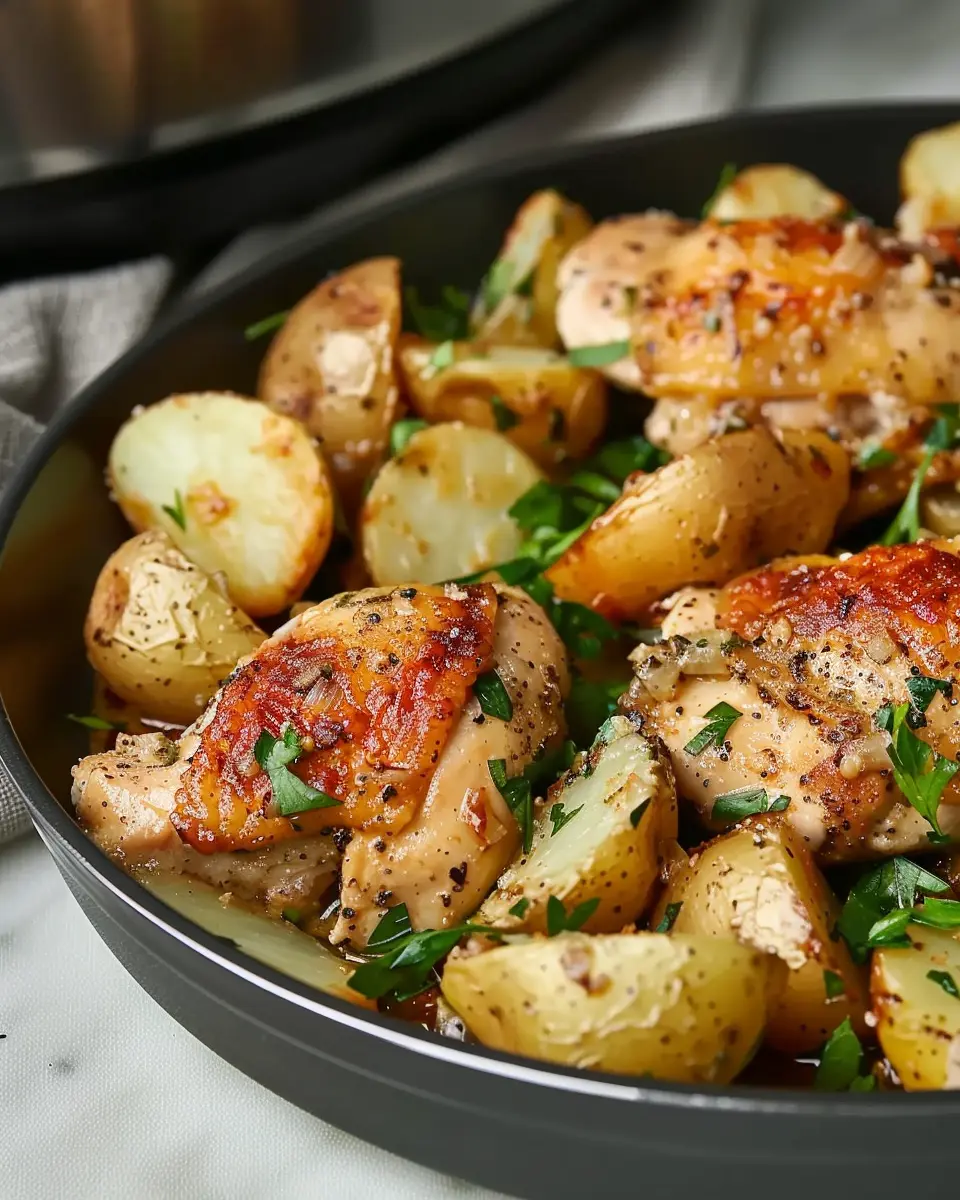 Slow Cooker Parmesan Garlic Chicken and Potatoes Made Easy