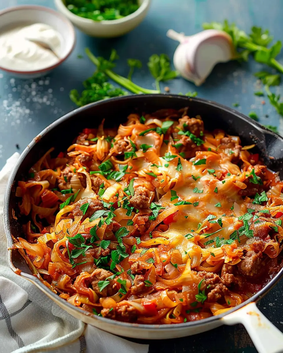 Cabbage Roll Skillet: Easy Turkey Bacon &amp; Beef Comfort Food