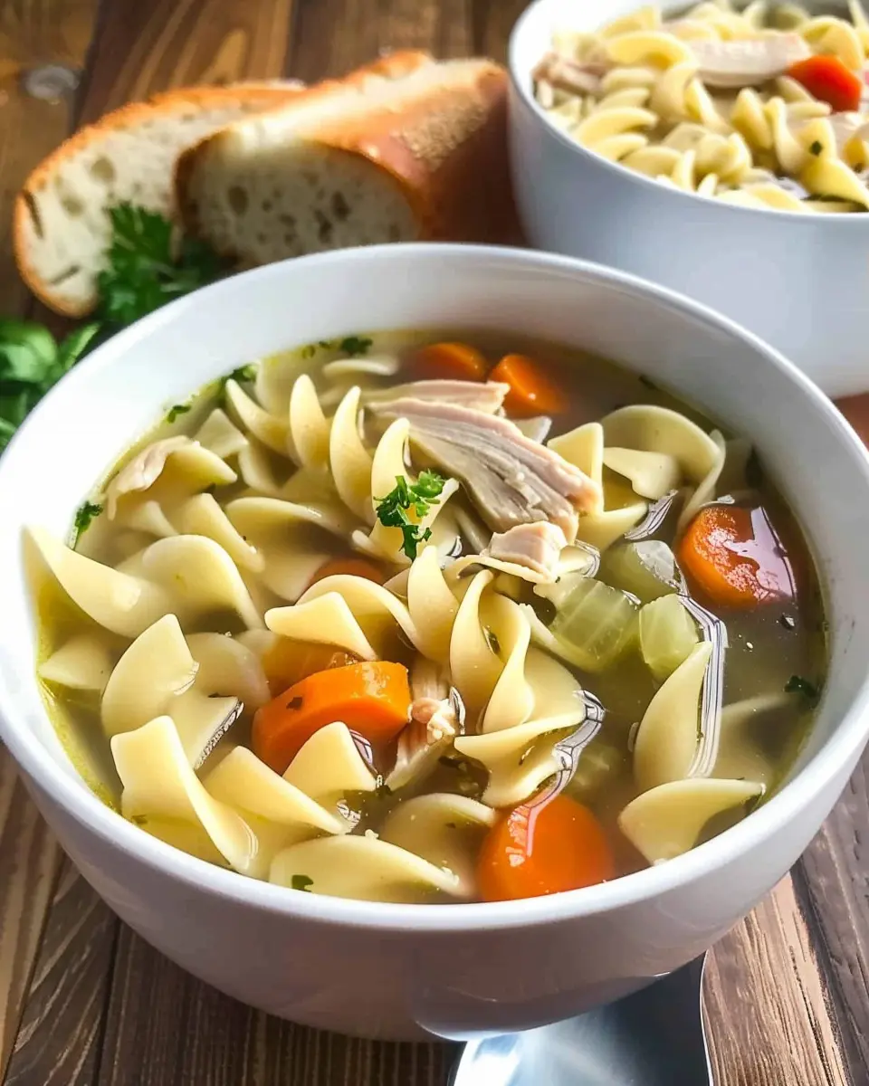 Hearty Chicken Noodle Soup: A Comforting Twist with Turkey Bacon