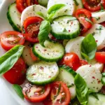Fresh Cucumber Caprese Salad