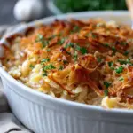 French Onion Chicken Orzo Casserole