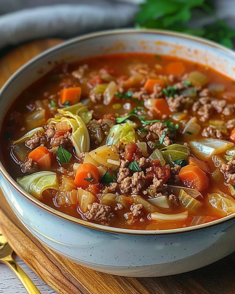 Hearty Ground Beef Soup: A Savory Cabbage Delight for You