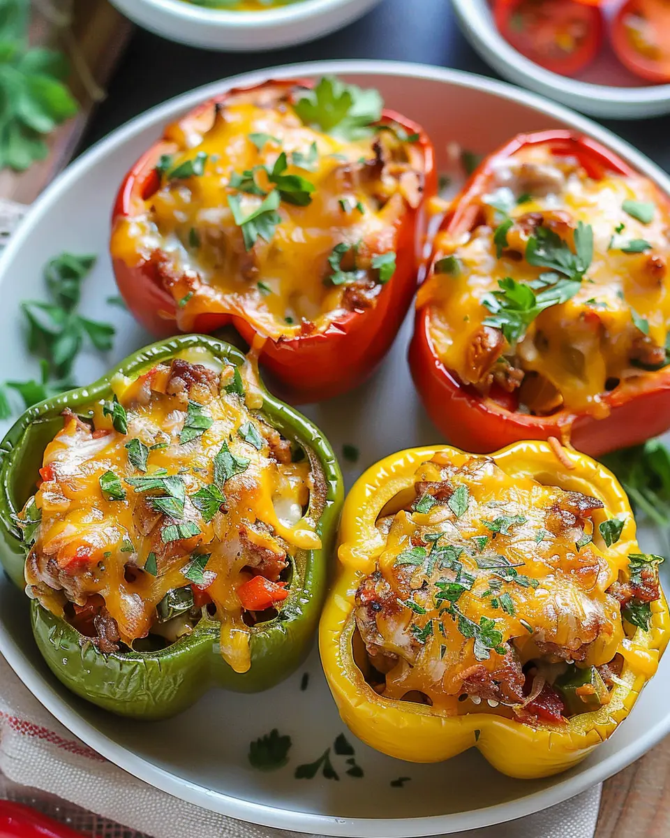 Easy Stuffed Bell Peppers: A Healthy Indulgence with Turkey Bacon