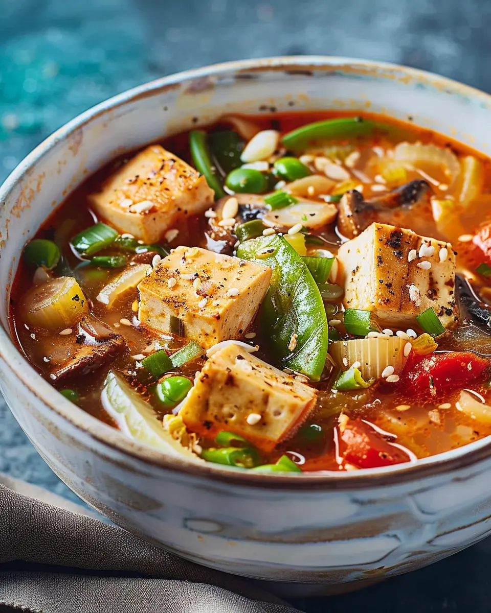 Soup with Tofu and Vegetables: Easy Comfort in Every Bowl