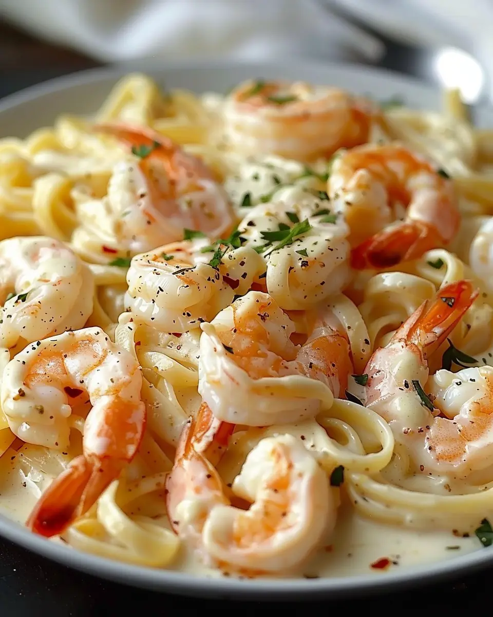 Shrimp Alfredo: Indulgent Creamy Delight with Turkey Bacon Twist