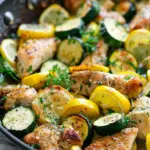 Skillet Lemon Parmesan Chicken Zucchini and Squash