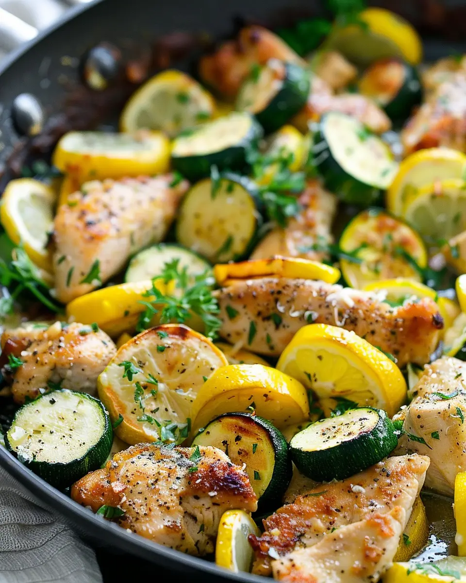 Skillet Lemon Parmesan Chicken Zucchini and Squash Made Easy