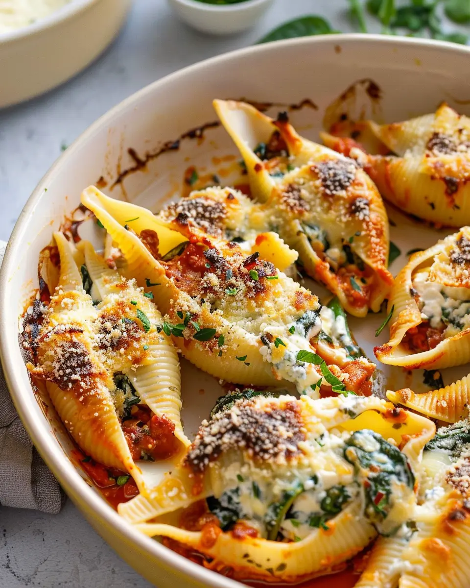 Spinach and Ricotta Stuffed Pasta Shells: A Comforting Delight