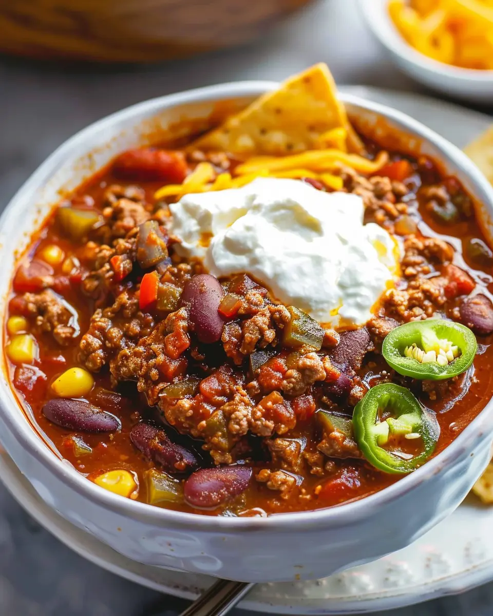 Easy Chili Recipe: Indulgent Comfort Food with Turkey Bacon and Chicken Ham