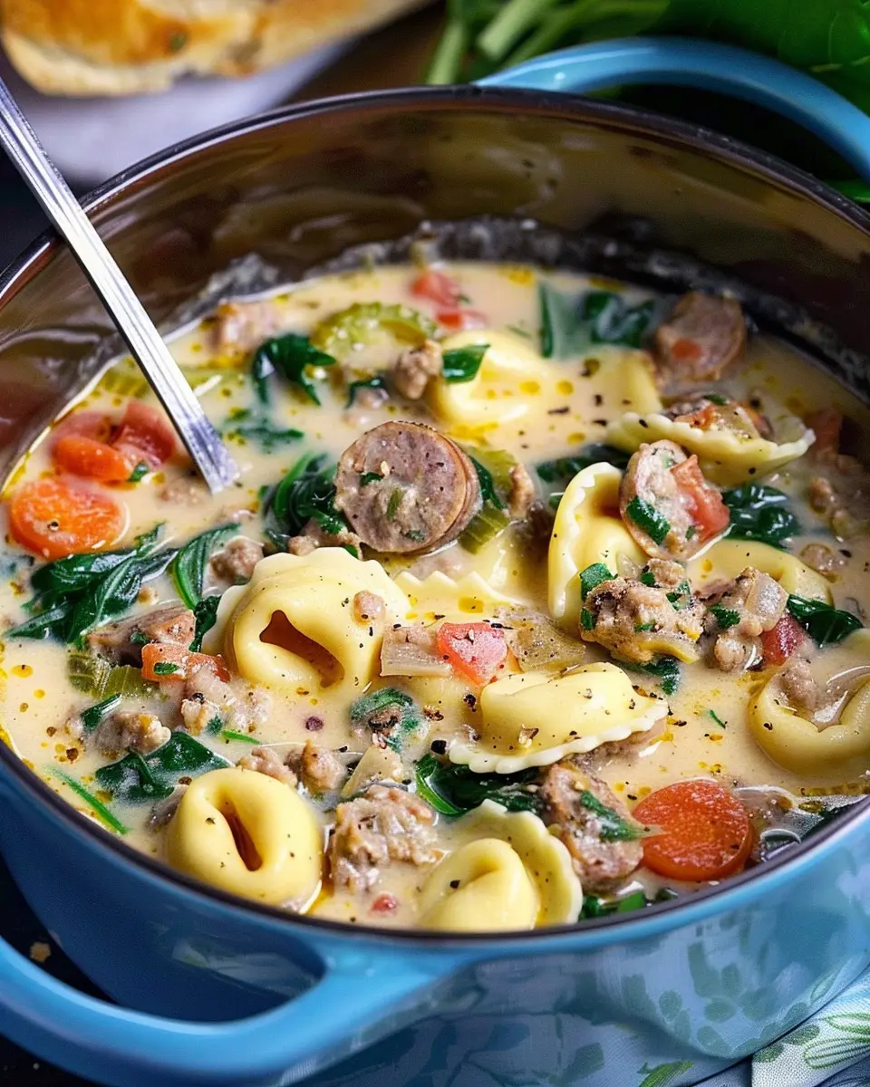 Slow Cooker Creamy Tortellini and Sausage Soup: Easy Comfort Food