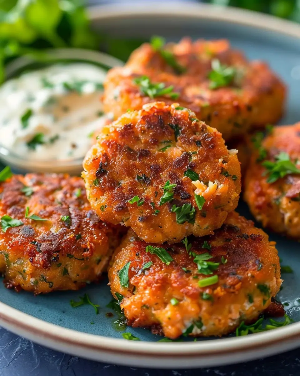 Easy Salmon Patties Recipe with Turkey Bacon and Fresh Herbs