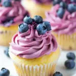 Lemon Cupcakes with Fresh Blueberry Buttercream