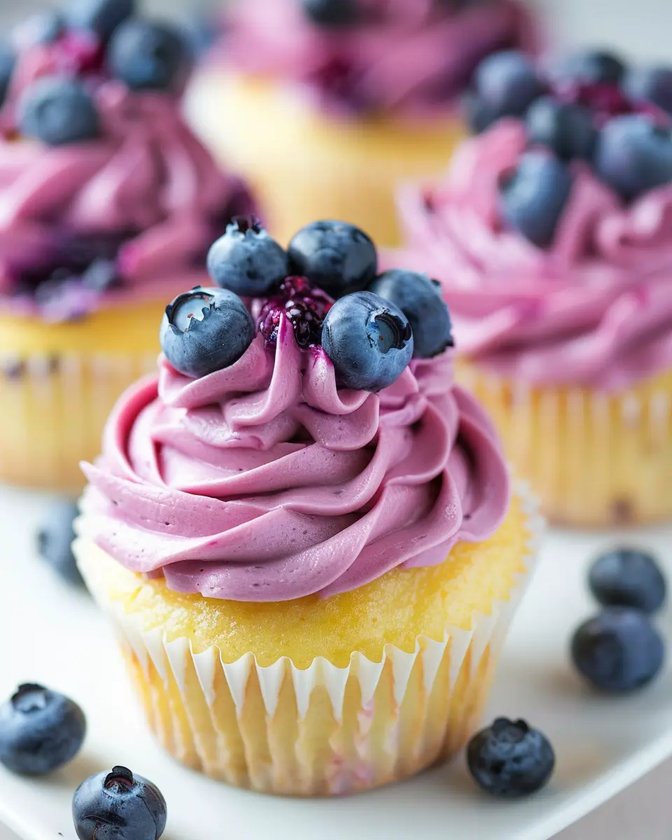 Lemon Cupcakes with Fresh Blueberry Buttercream: The Best Homemade Treat