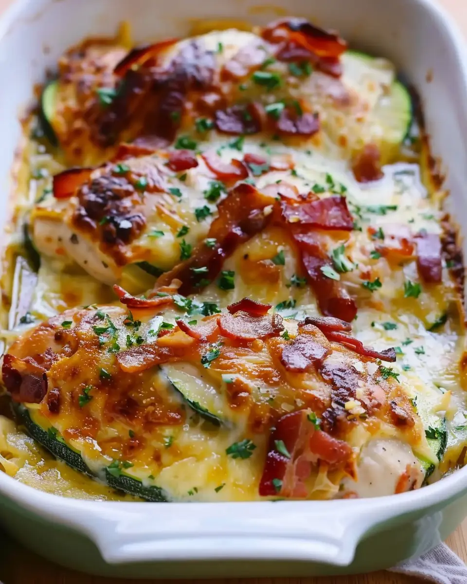 Chicken Zucchini Bake with Bacon: A Juicy Comfort Dish to Savor