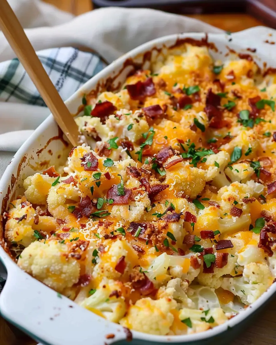 Loaded Cauliflower Casserole: A Healthy Twist with Turkey Bacon