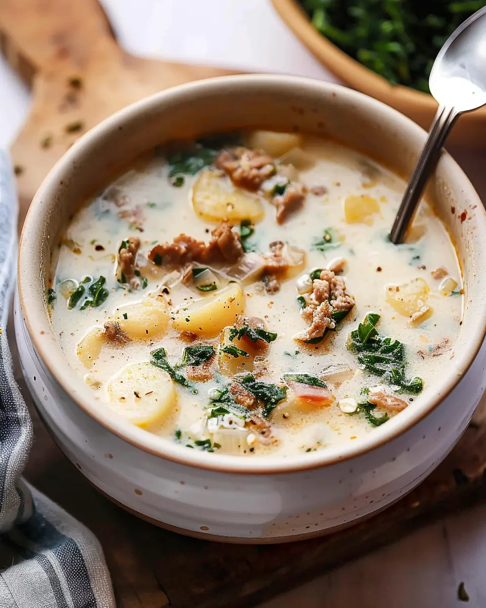 Olive Garden Zuppa Toscana Soup Copycat with Turkey Bacon Delight