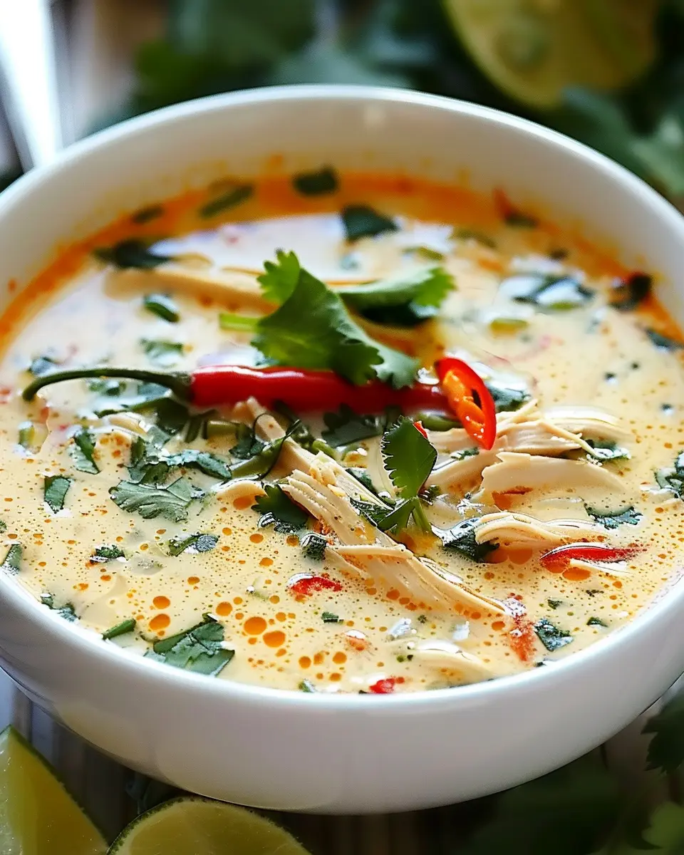 Crockpot Thai Coconut Chicken Soup: Healthy and Satisfying Delight