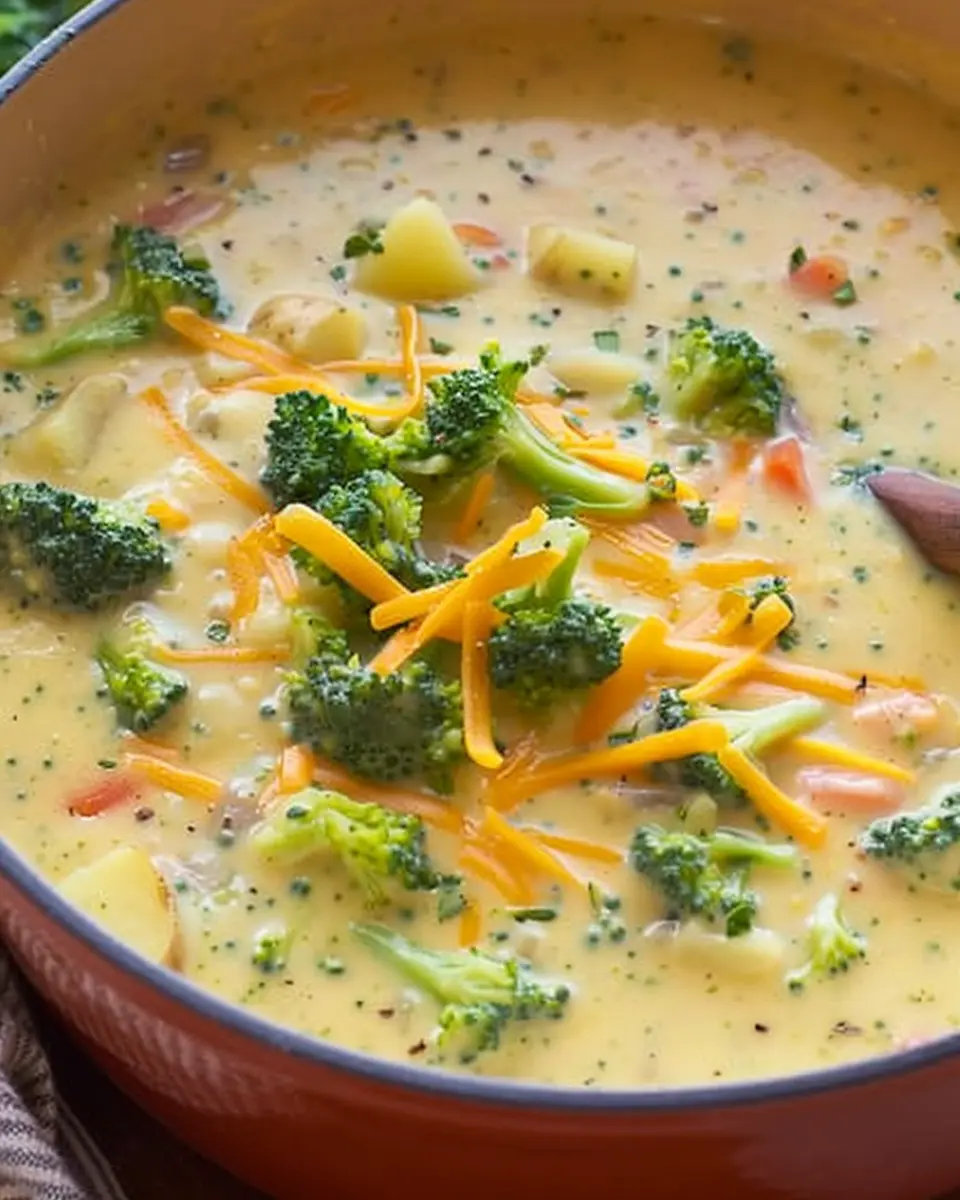 Cheddar Broccoli Potato Soup: Easy Comfort Food with Turkey Bacon