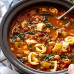 Crockpot Tortellini Minestrone Soup