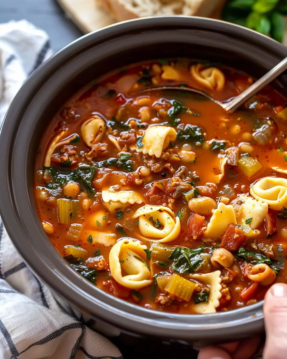 Crockpot Tortellini Minestrone Soup: Easy Comfort in a Bowl