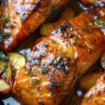 Bourbon Peach Roasted Salmon