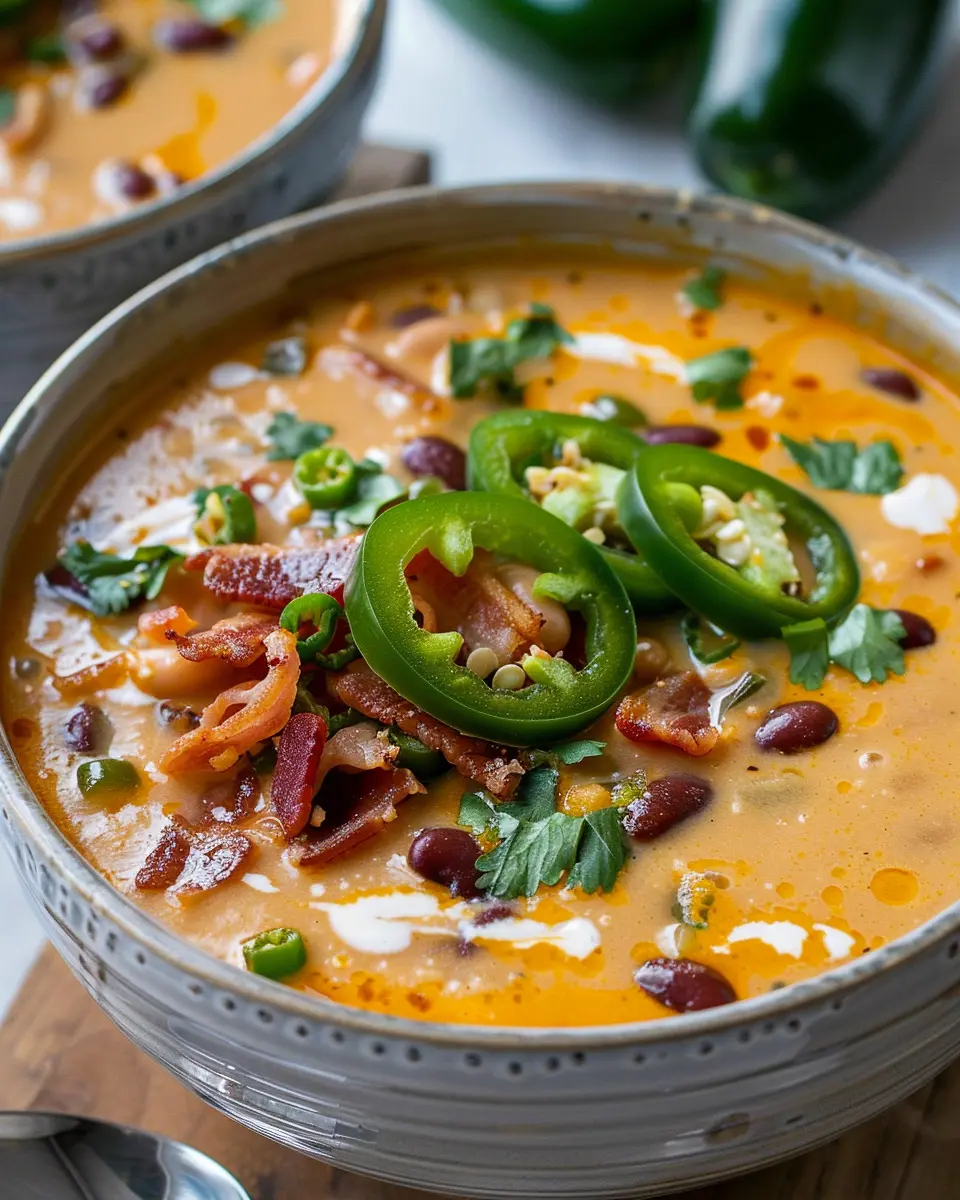 Jalapeno Popper Turkey Bacon and Bean Soup: A Cozy Delight