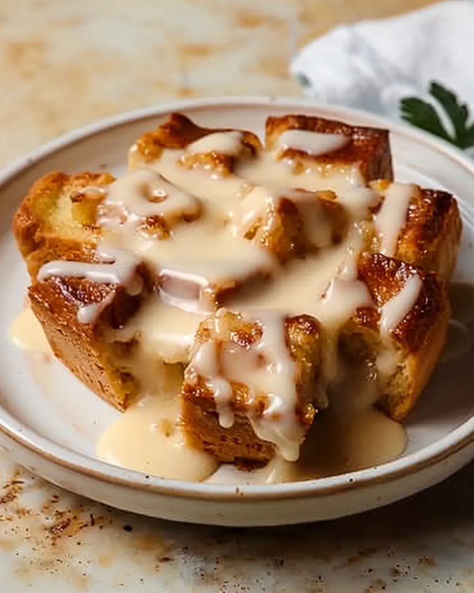 Bread Pudding with Vanilla Sauce: A Comforting Sweet Indulgence