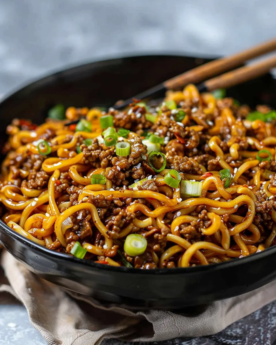 Quick Mongolian Ground Beef Noodles: A Quick and Flavorful Dinner