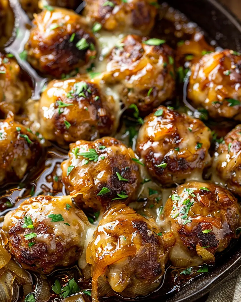 French Onion Meatballs with Turkey Bacon: A Juicy Twist on Comfort Food