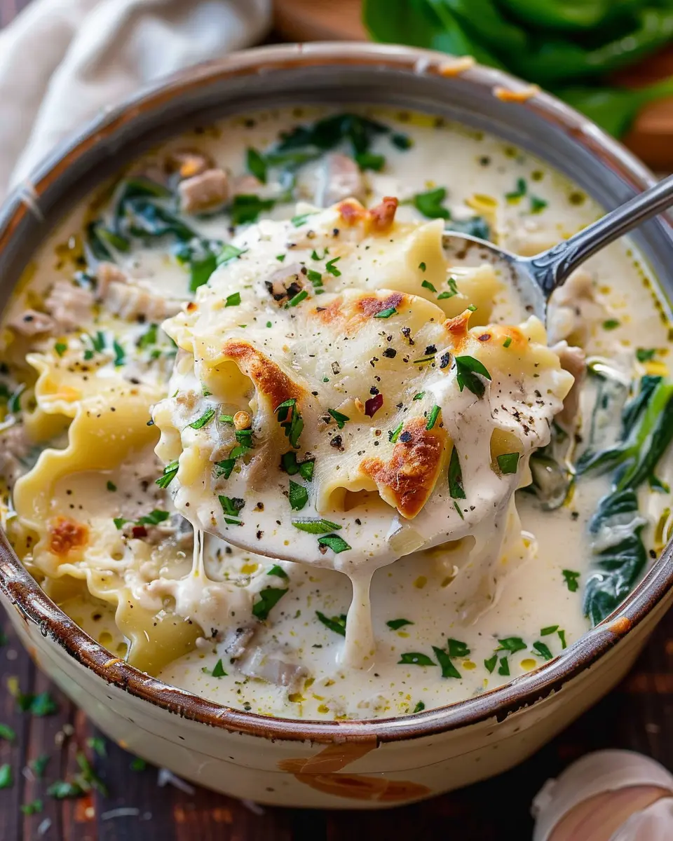 White Lasagna Soup: A Cozy, Indulgent Twist with Turkey Bacon