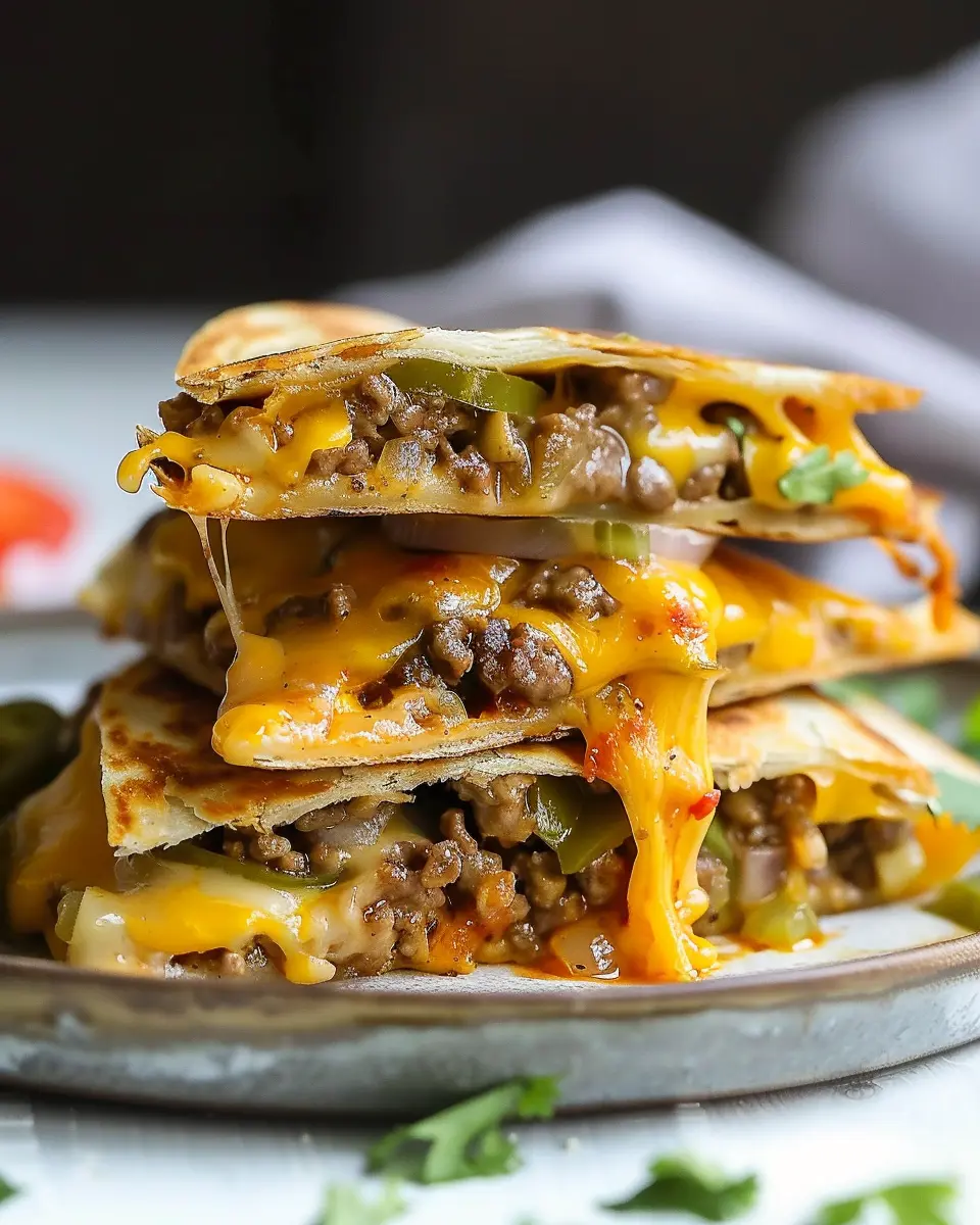 Cheeseburger Quesadillas: Indulgent Twist with Turkey Bacon