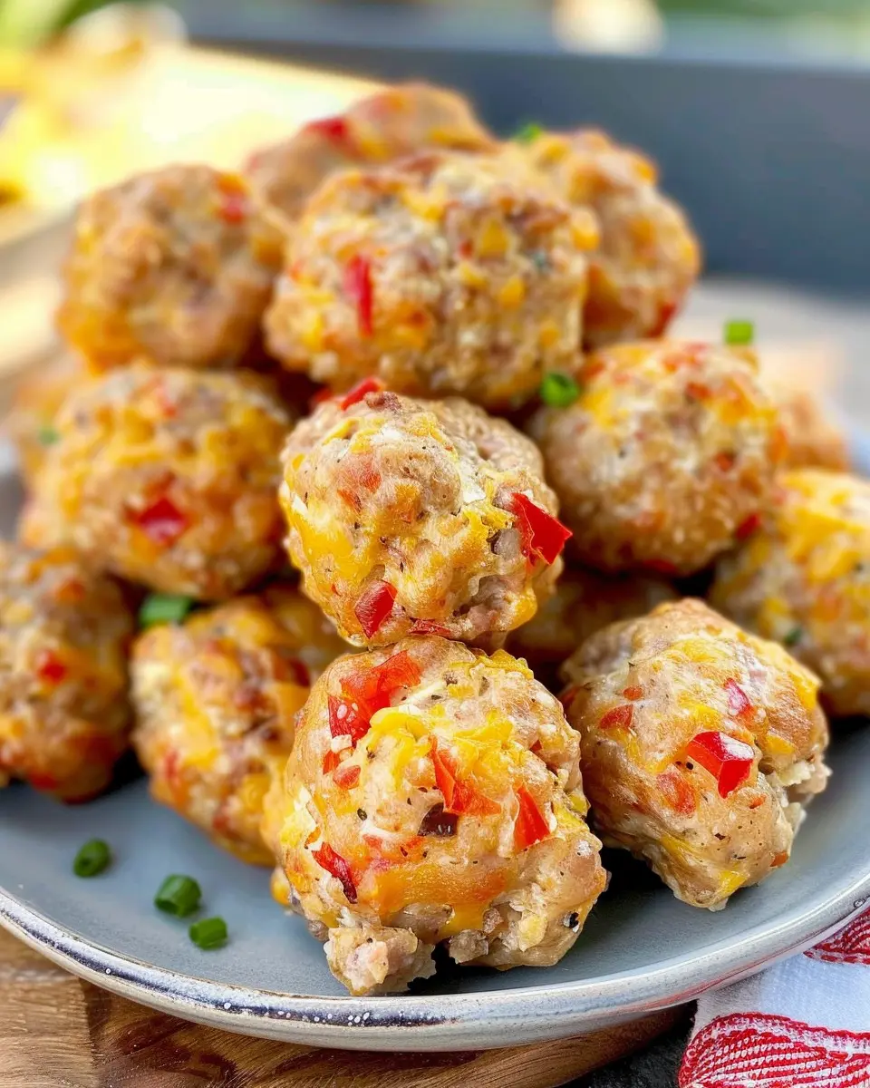 Pimento Cheese Sausage Balls: Easy Treats with Turkey Bacon