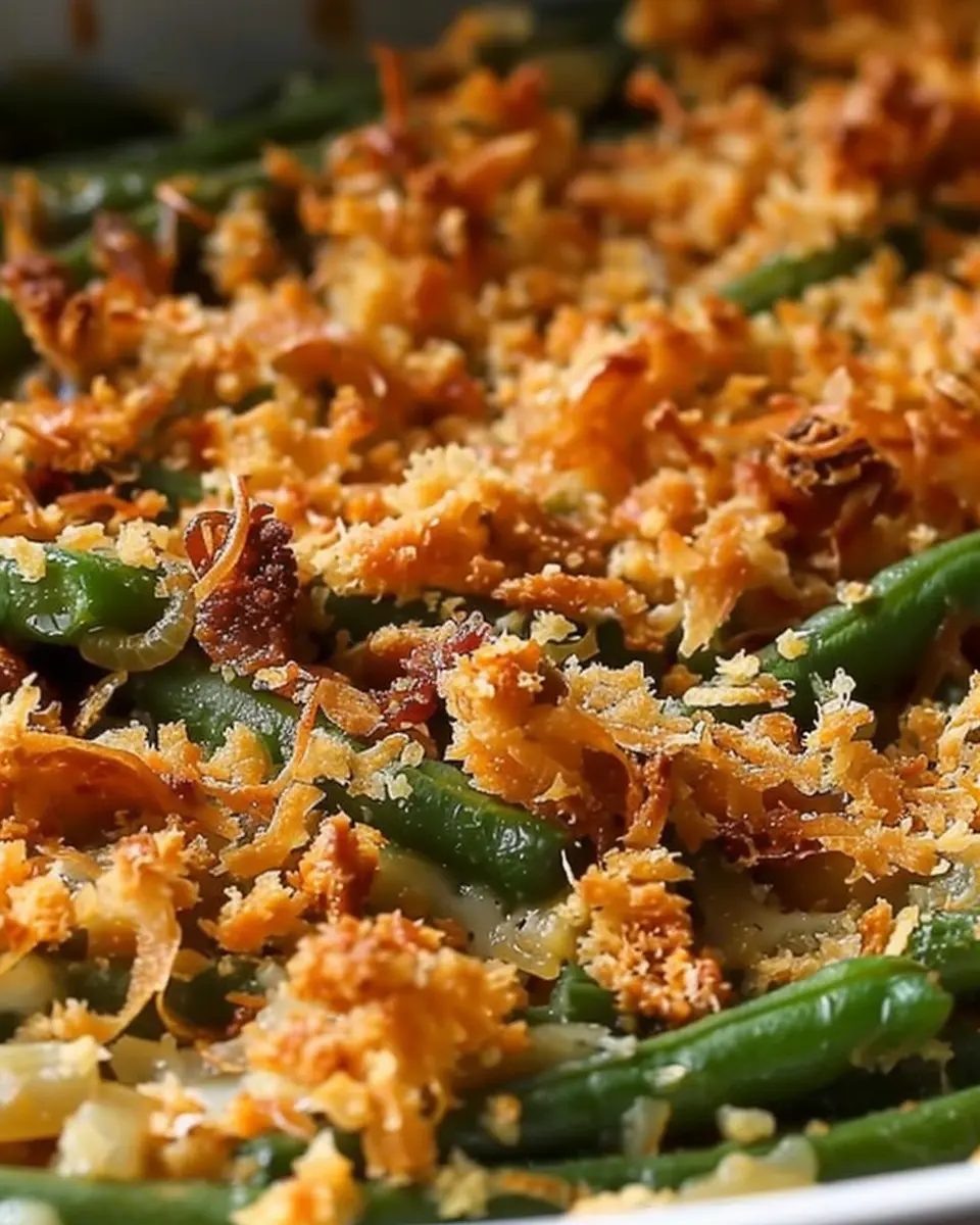 Ina Garten Green Bean Casserole with Turkey Bacon Twist