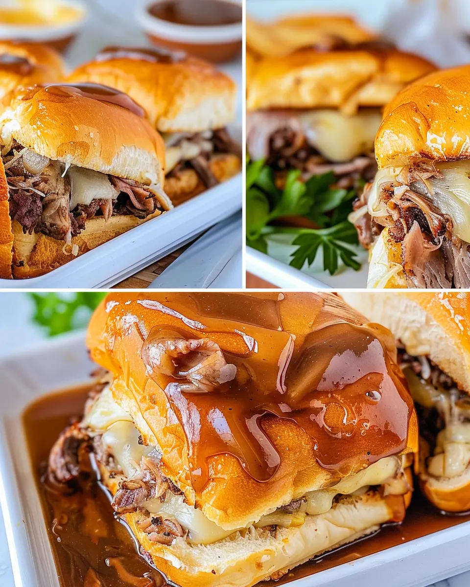 French Dip Sliders: Indulgent Turkey Bacon and Chicken Ham Treats