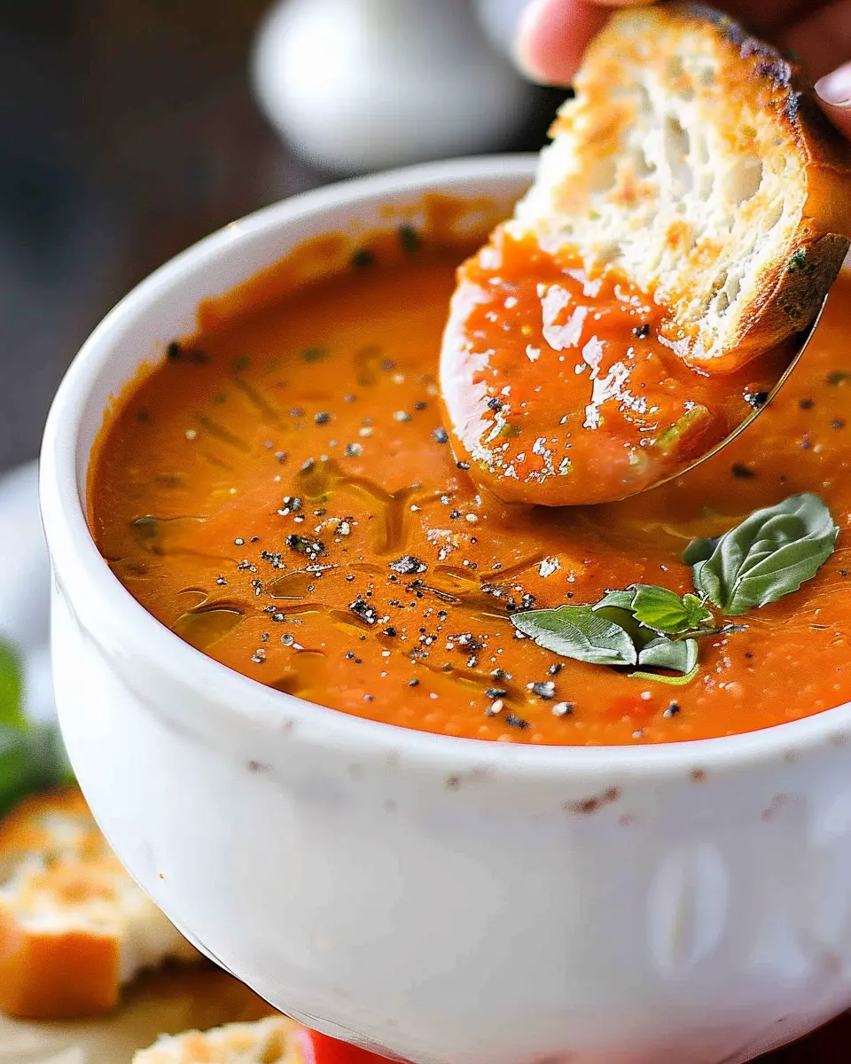 Roasted Tomato Basil Soup: Easy Comfort with Turkey Bacon Twist