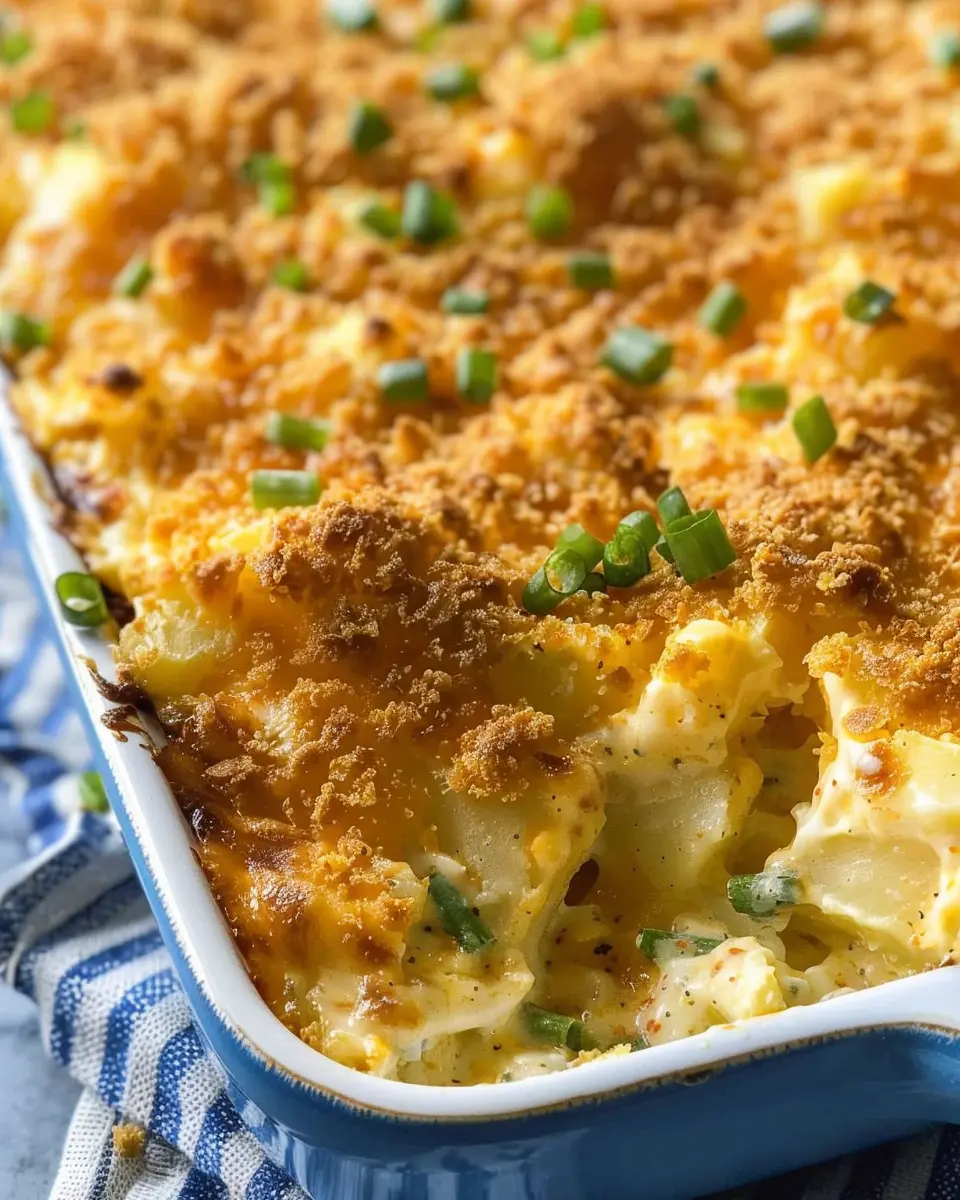 Funeral potatoes: Easy Cheesy Recipe with Turkey Bacon Delight