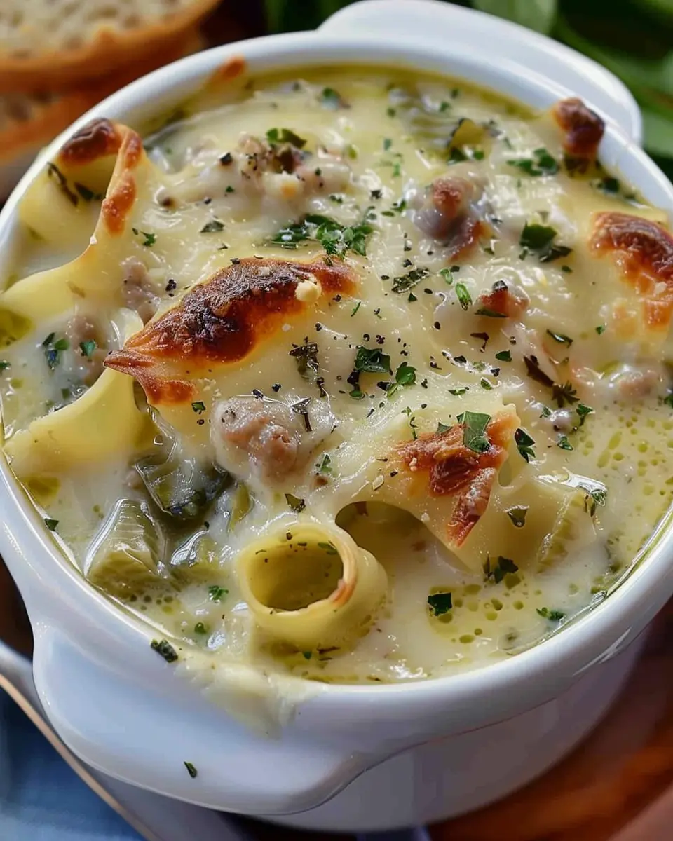 Creamy Alfredo Lasagna Soup: Easy, Comforting Family Delight