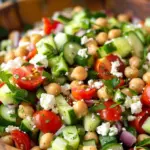easy Chickpea Cucumber Salad with Feta and Tomatoes