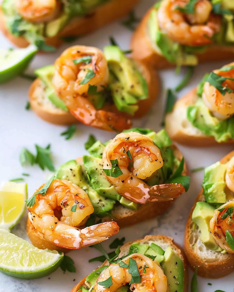 Garlic Shrimp and Avocado Crostini: Easy Appetizer Delight