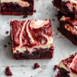 Fudgy Red Velvet Brownies with Cream Cheese