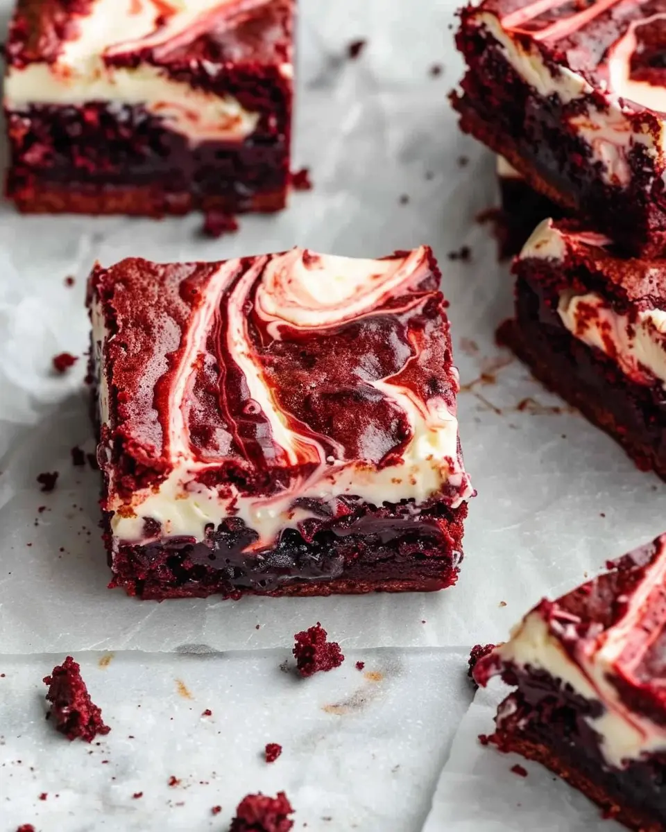 Fudgy Red Velvet Brownies: Indulgent Cream Cheese Delight