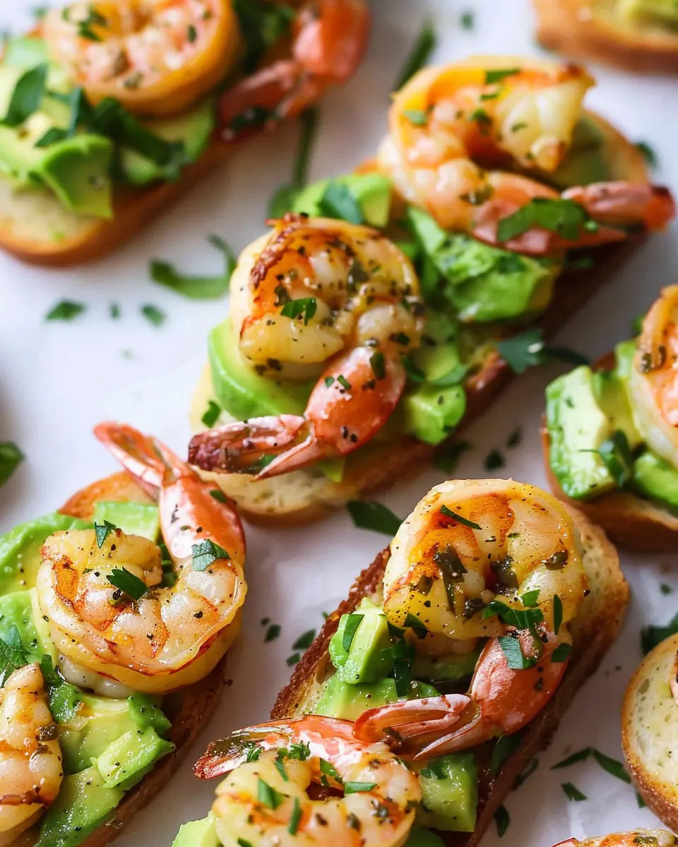 Garlic Shrimp and Avocado Crostini: Easy Gourmet Delight at Home