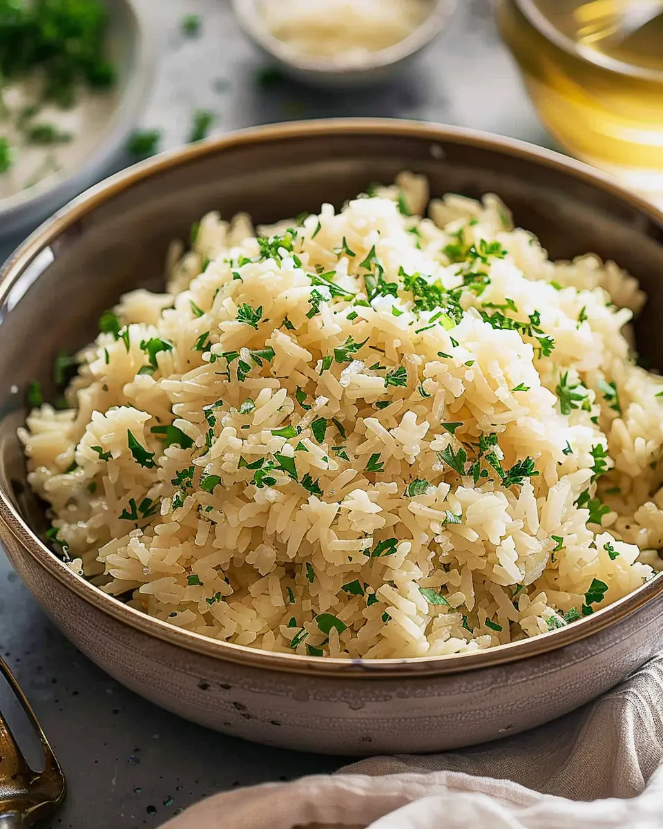 Creamy Garlic Parmesan Rice with Turkey Bacon – An Indulgent Delight