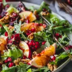 Pomegranate Christmas Salad with Honey Mustard Dressing