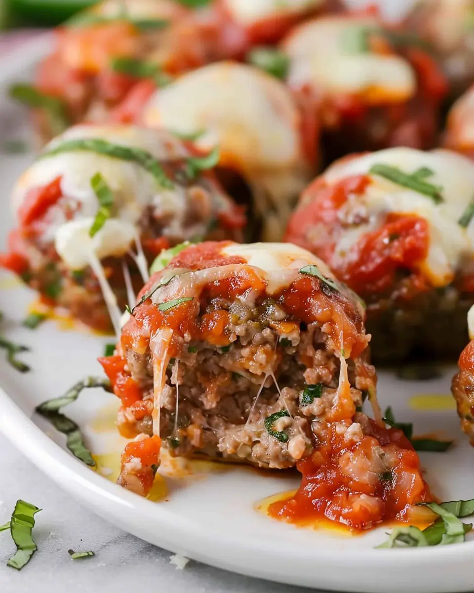 Easy Mozzarella Stuffed Meatballs with Turkey Bacon Twist
