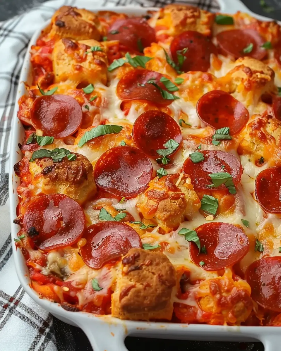 Bubble Up Biscuit Pizza Casserole: Easy Turkey Bacon Delight